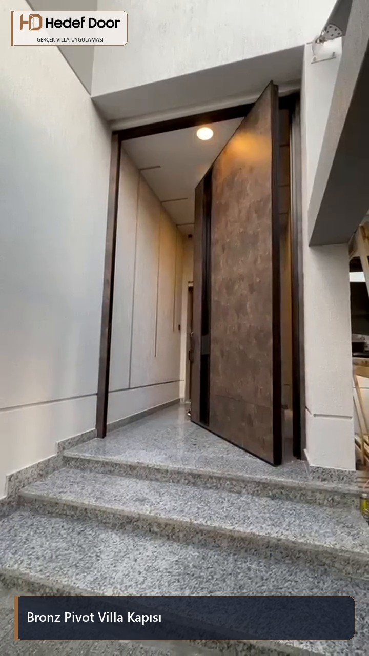 Bronz Pivot Villa Kapısı gerçek uygulama videosundan kare