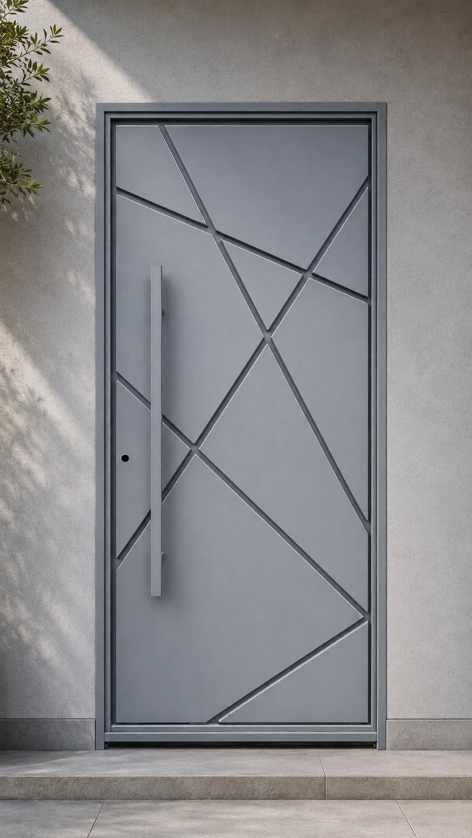 Hedef Door HD-CK007 geoline modern çelik kapı ön görünüm
