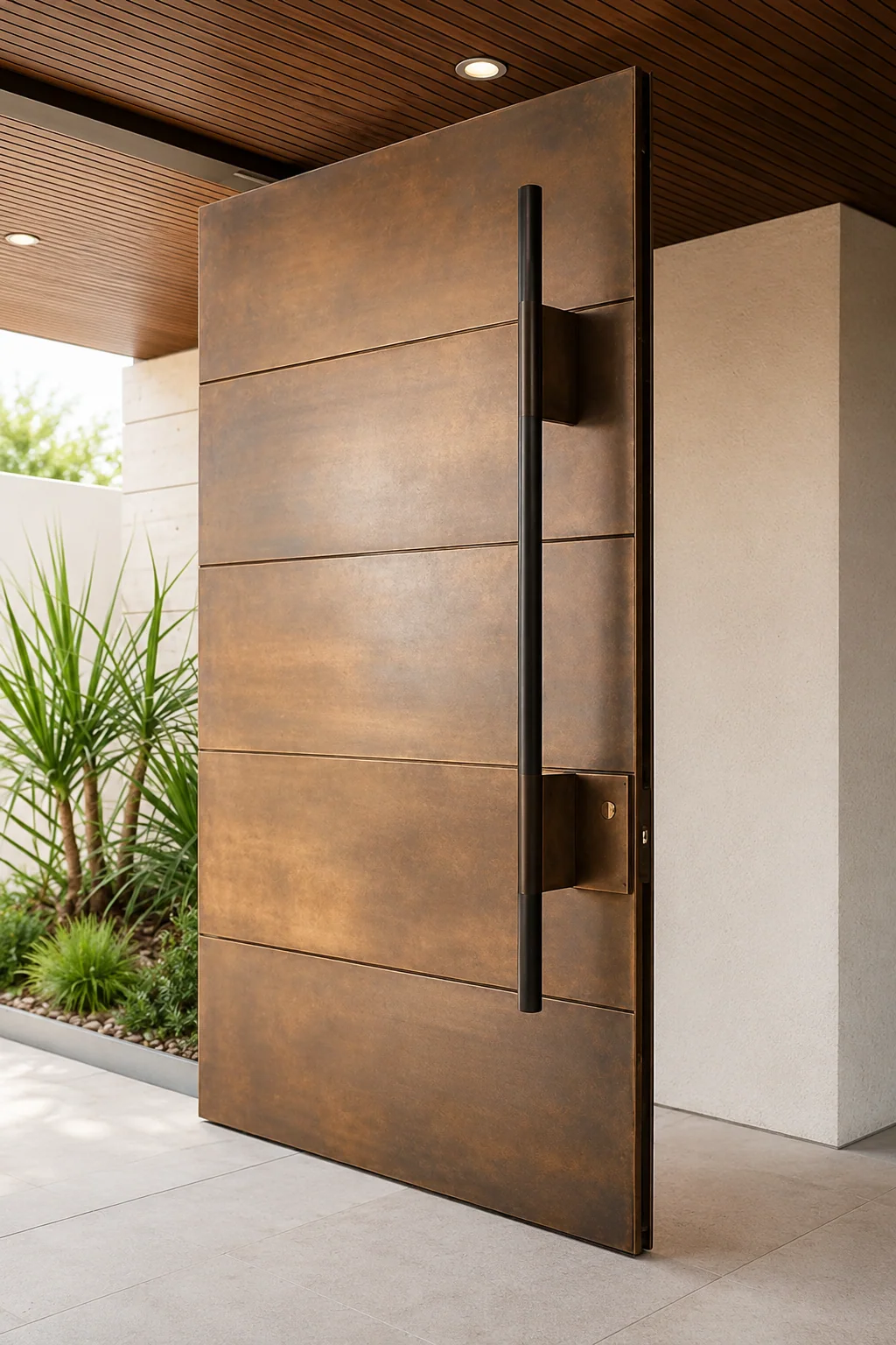 Hedef Door HD-PV001 antik bronz pivot kapı ön görünüm