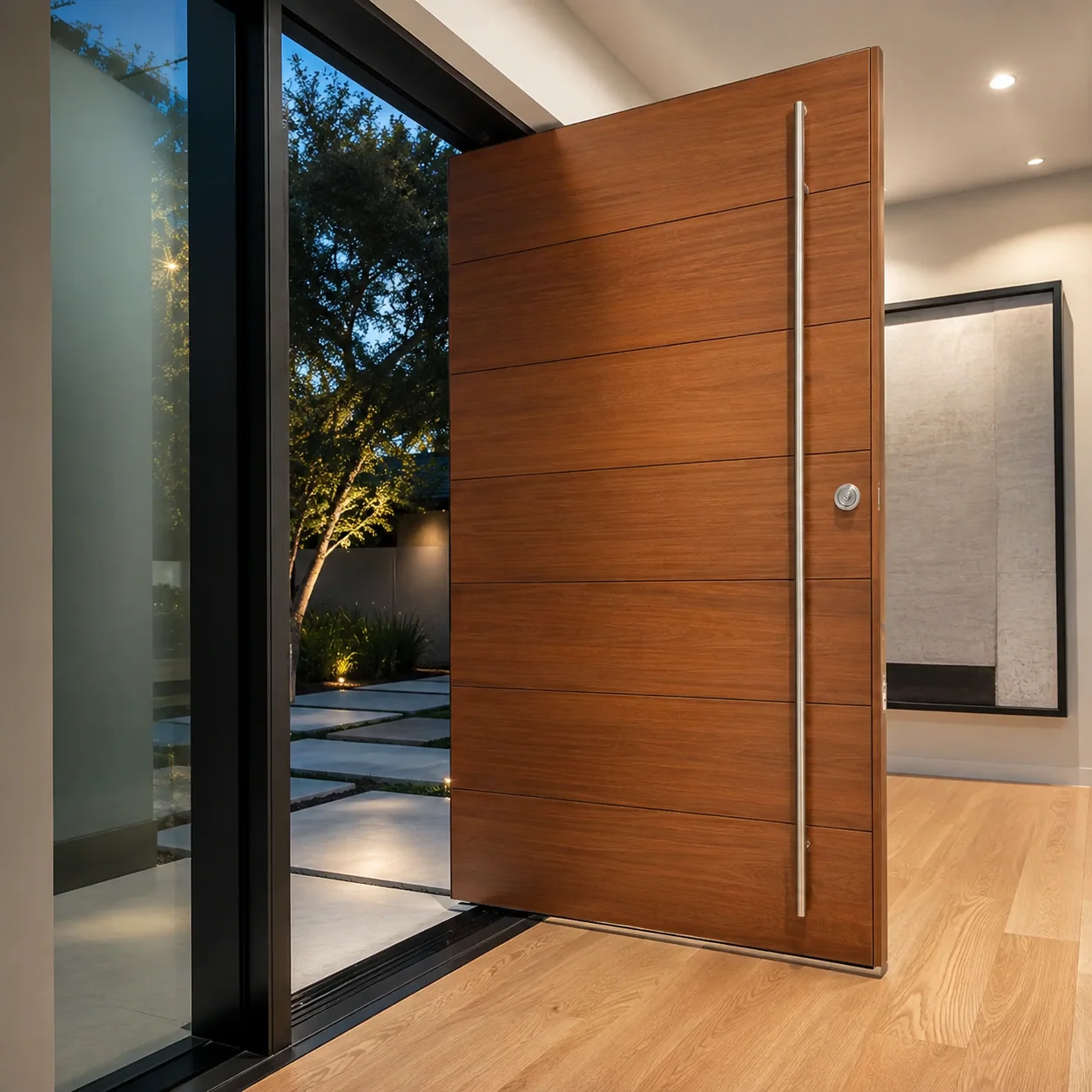 Hedef Door HD-PV003 atlas ahşap pivot kapı ön görünüm