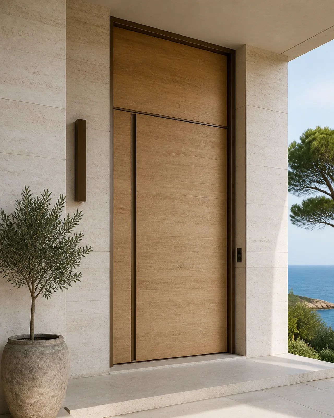 Hedef Door HD-PV014 açık meşe minimal pivot kapı uygulama görünümü